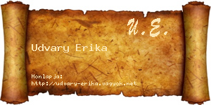 Udvary Erika névjegykártya